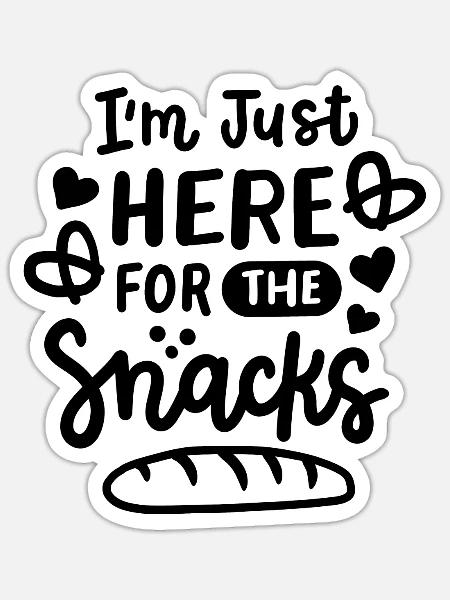 Snacks Lustige Sprüche - Sticker Größe S (10 x 10 cm) - Mattweiß