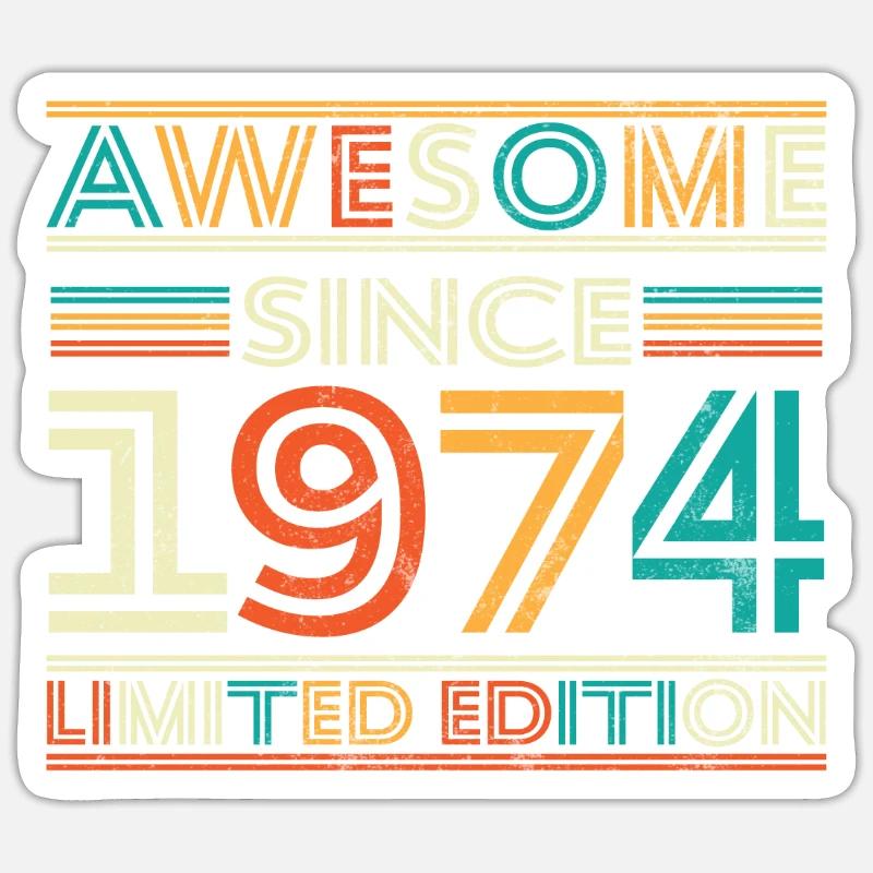 Impressive since 1974 - Sticker size S (10 x 10 cm) - white matte