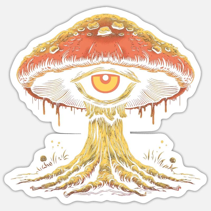 Cottagecore Weirdcore Esthétique Champignon Globe oculaire C Sticker taille S (10 x 10 cm)