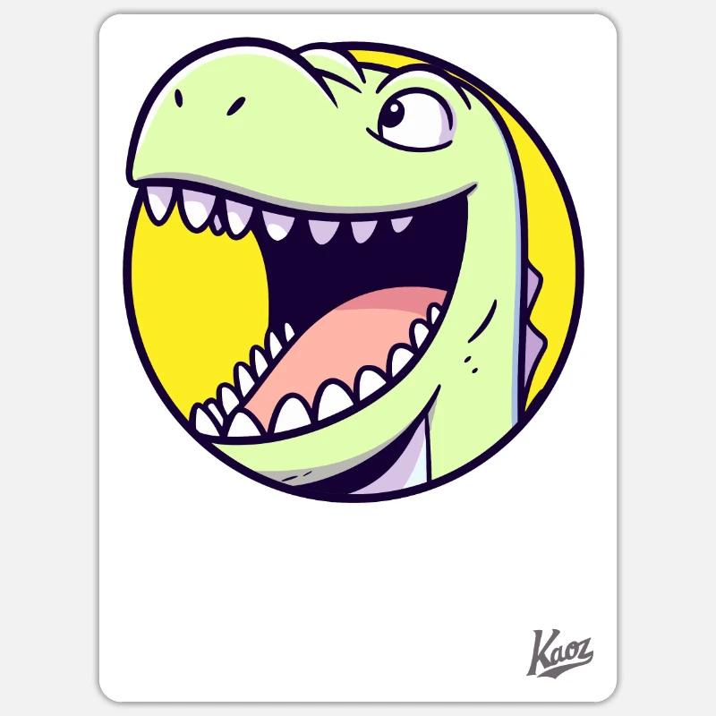 Friendly, happy dino - Sticker size S (10 x 10 cm) - white matte