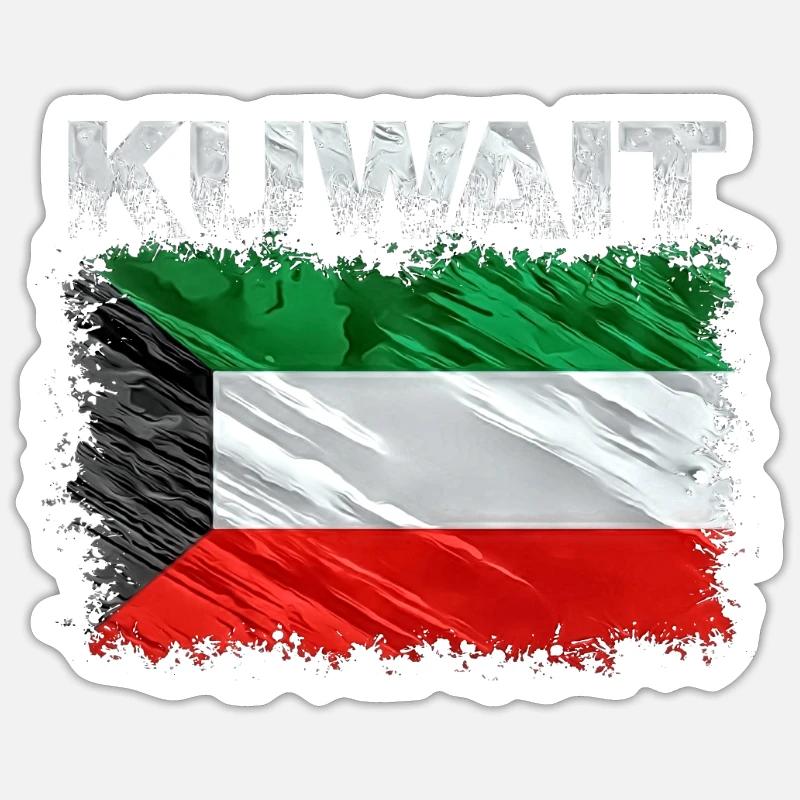 Koweït - Sticker taille S (10 x 10 cm) - blanc mat