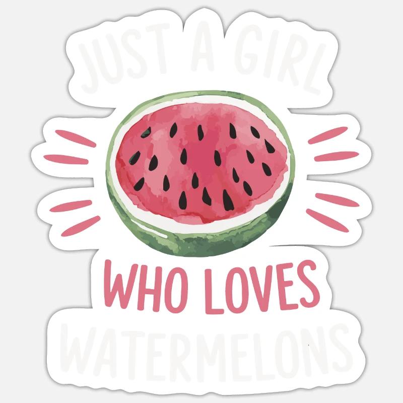 Pastèque, melon, fruit - Sticker taille S (10 x 10 cm) - blanc mat