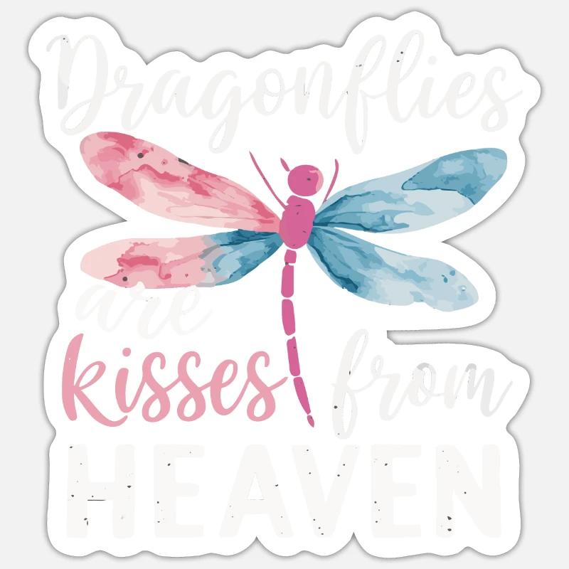Libellule Libellules Insectes Nature - Sticker taille S (10 x 10 cm) - blanc mat