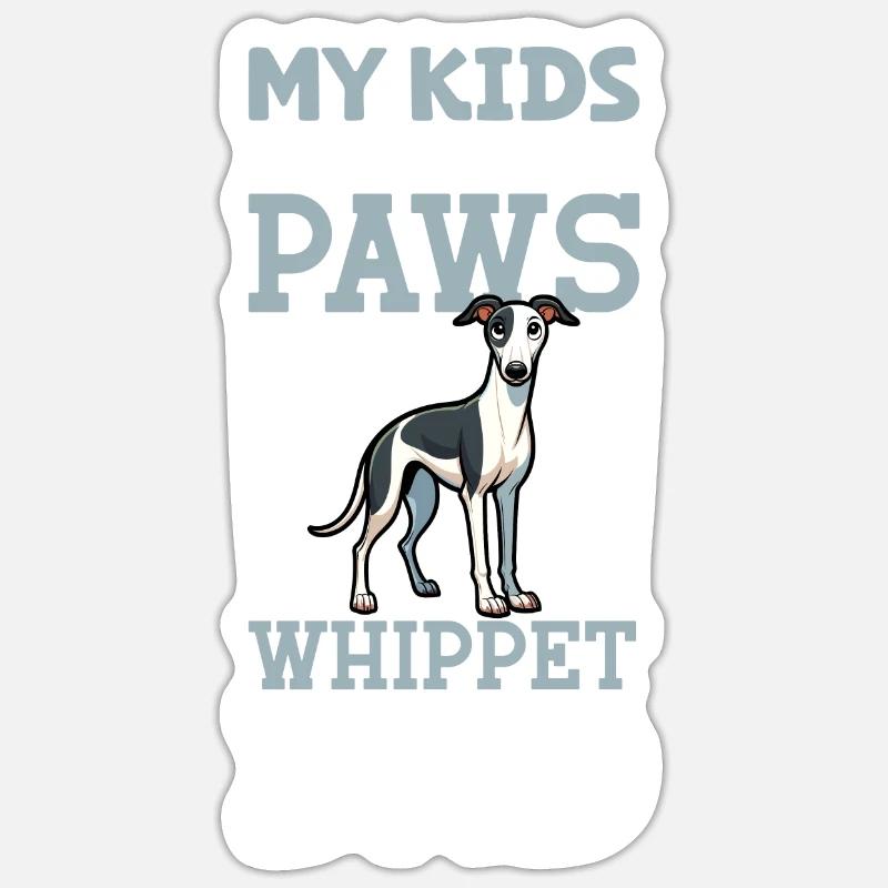 Whippet Dad - Sticker size S (10 x 10 cm) - white matte