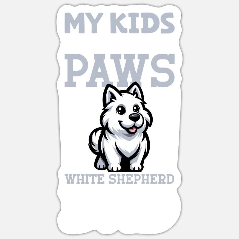 White Shepherd Dad Sticker size S (10 x 10 cm)
