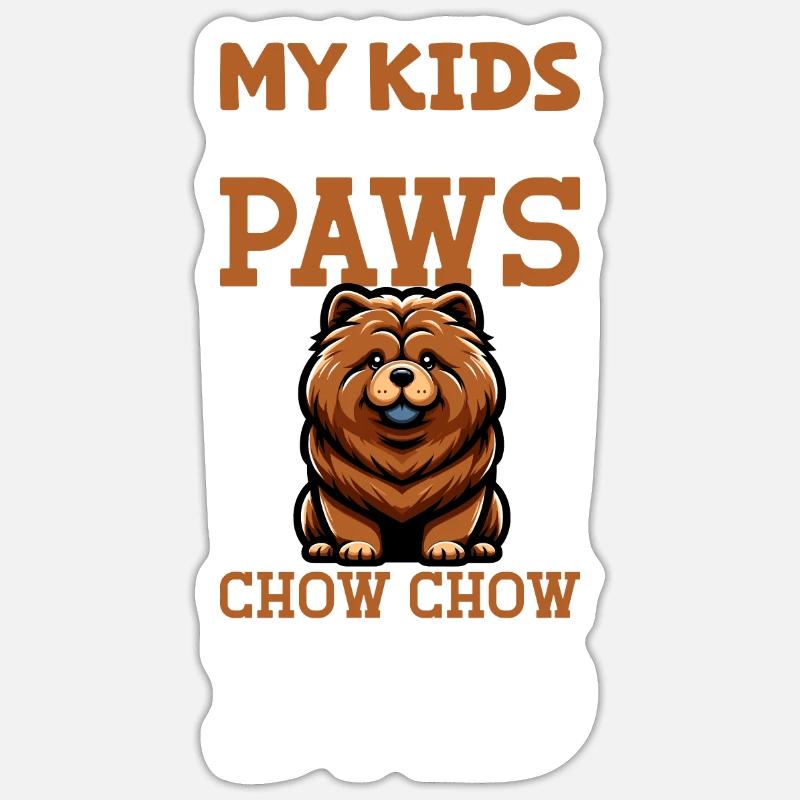 Chow Chow Papa - Sticker Größe S (10 x 10 cm) - Mattweiß