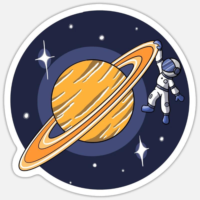 Astronaute - Sticker taille S (10 x 10 cm) - blanc mat
