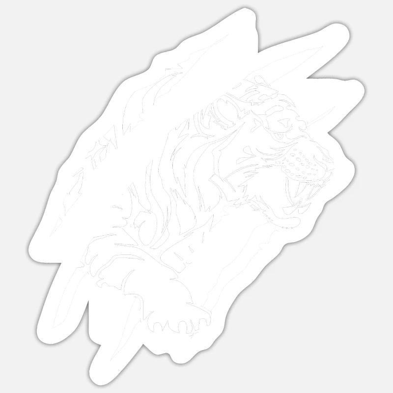 White Tiger - Sticker size S (10 x 10 cm) - white matte