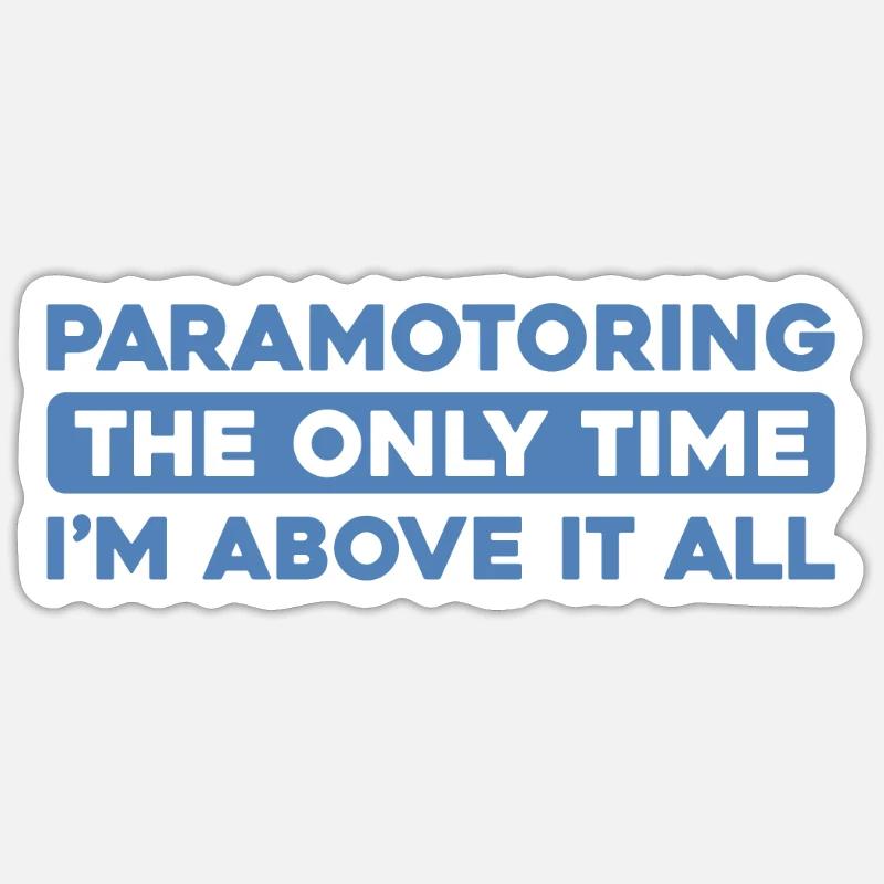 Paramotor Gleitschirmfliegen - Sticker Größe S (10 x 10 cm) - Mattweiß