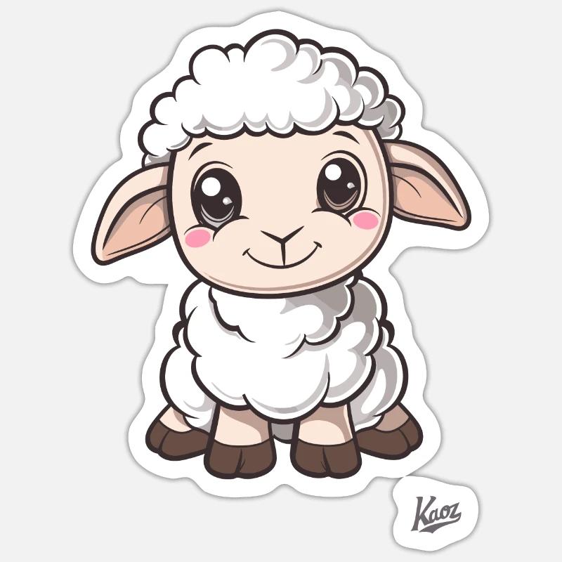 Süßes kleines Schäfchen Sticker Größe S (10 x 10 cm)