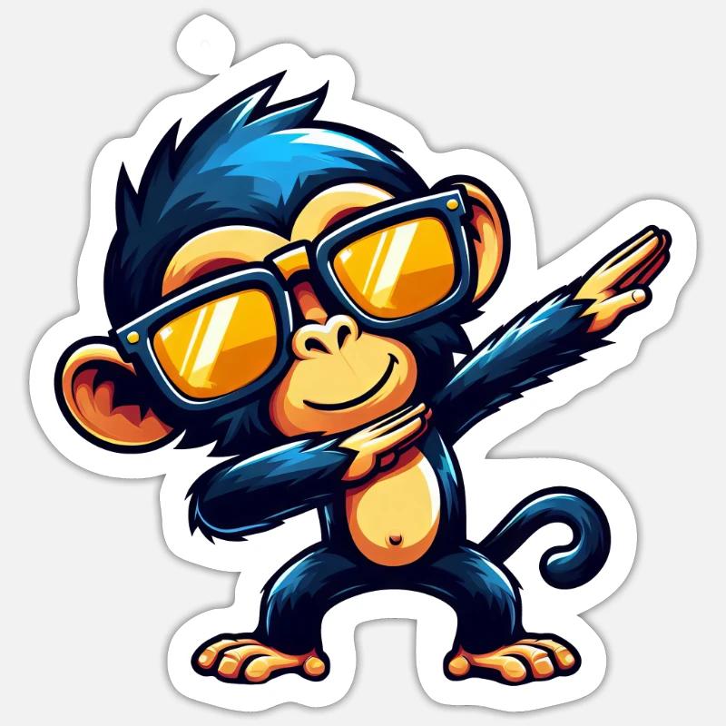Chimpanzee Dabbing Cool Monkey Dancing Sticker size S (10 x 10 cm)