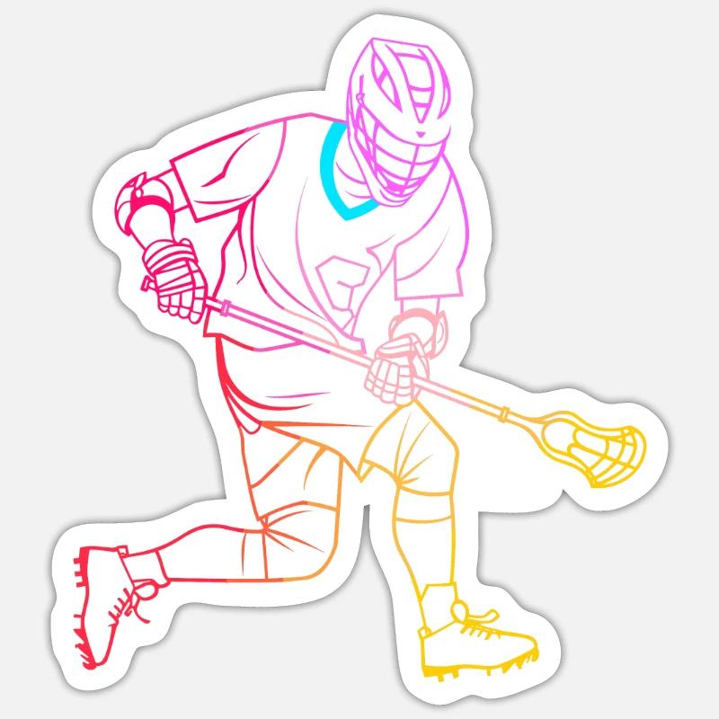 Lacrosse Player Drawing Sticker size S (10 x 10 cm)