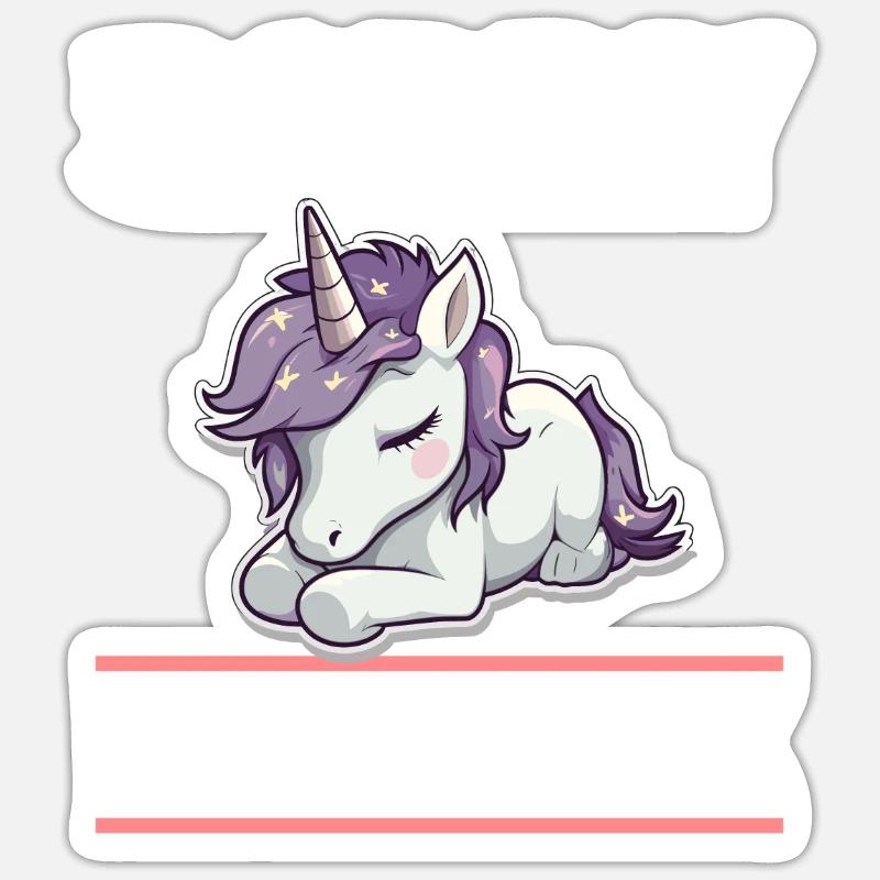 Sorry Keinen Bock Einhorn - Sticker Größe S (10 x 10 cm) - Mattweiß