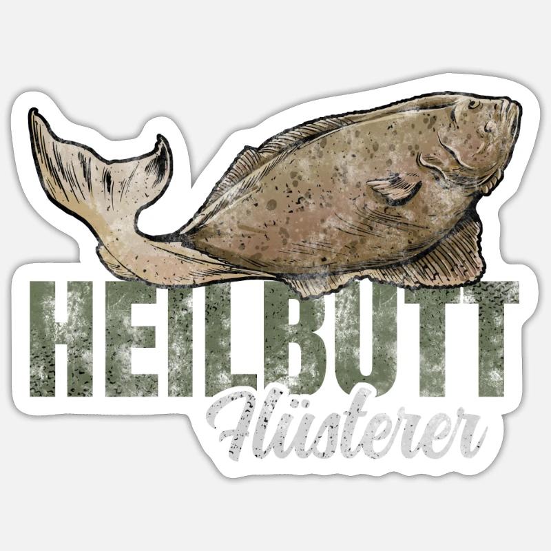 Heilbutt Flüsterer - Sticker Größe S (10 x 10 cm) - Mattweiß