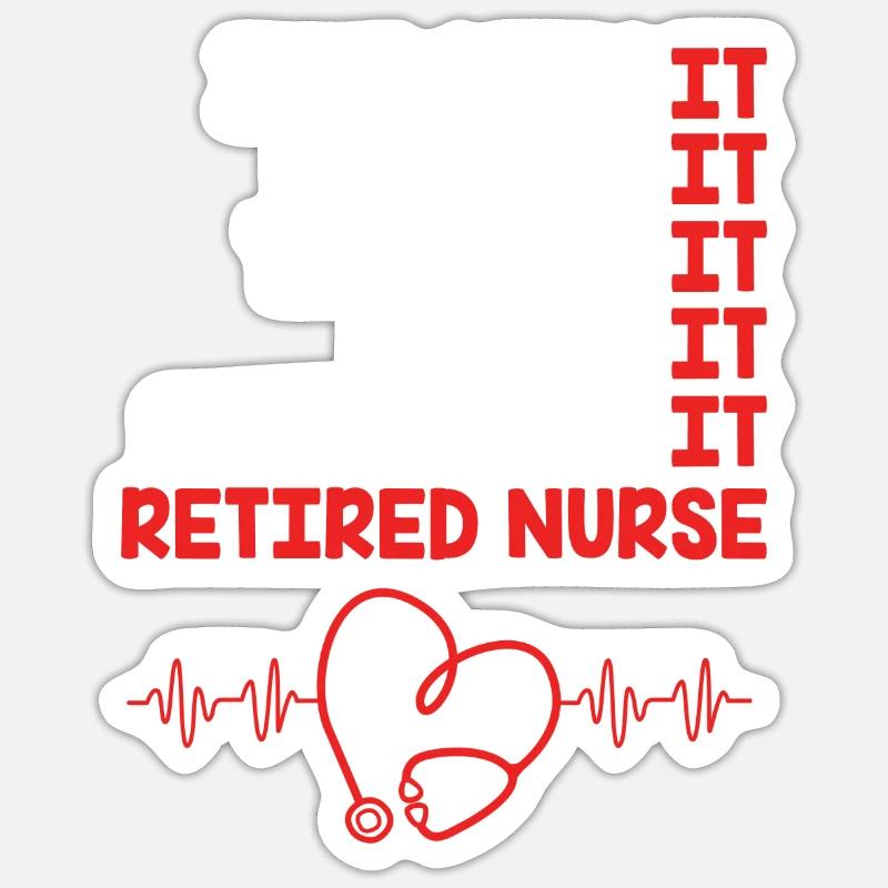 Krankenschwester Rente - Sticker Größe S (10 x 10 cm) - Mattweiß