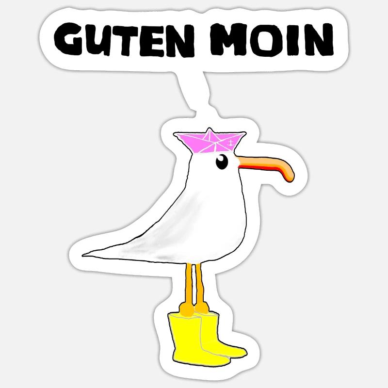 Moin Möwe Sticker Größe S (10 x 10 cm)