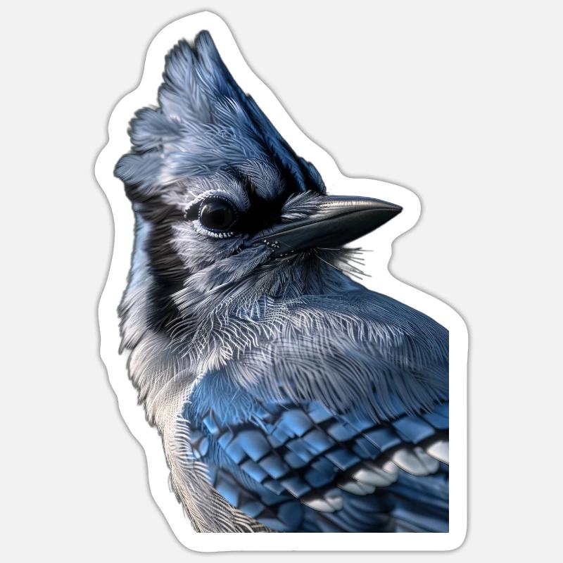 Blue jay - Sticker size S (10 x 10 cm) - white matte