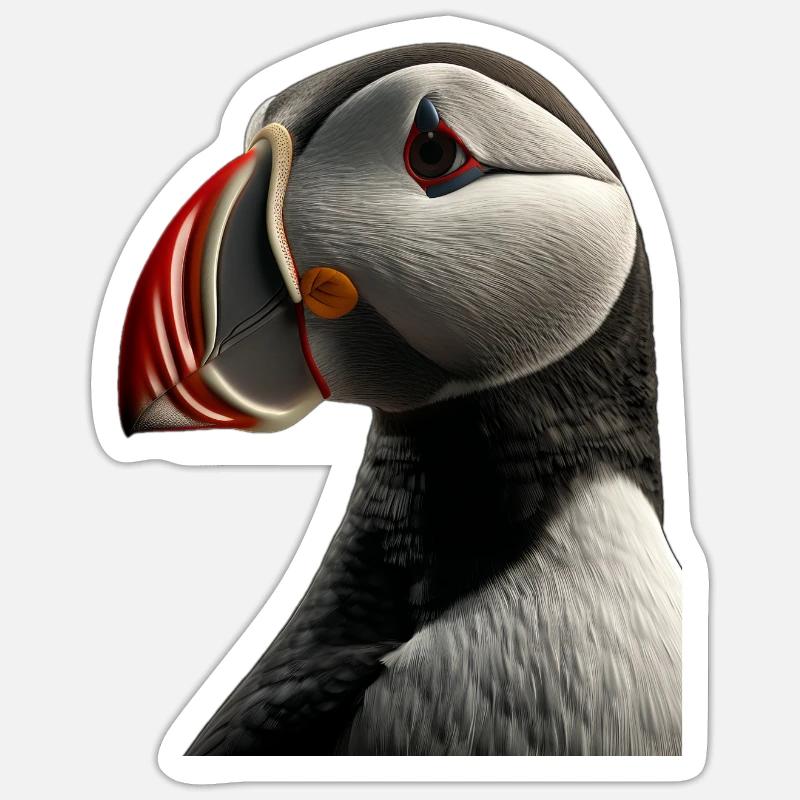 Puffin - Sticker size S (10 x 10 cm) - white matte