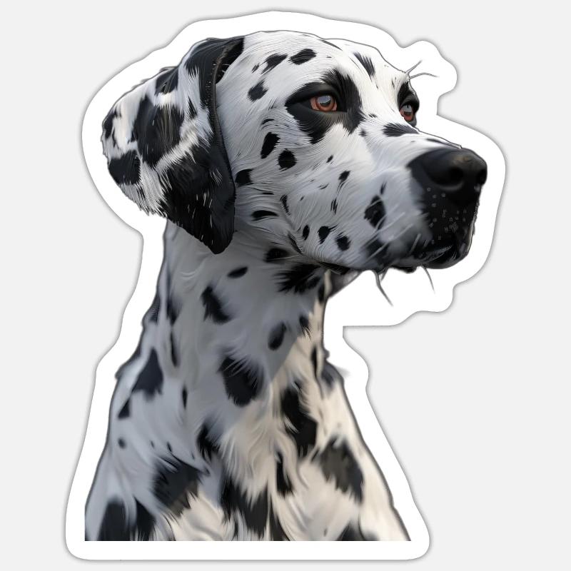 Dalmate - Sticker taille S (10 x 10 cm) - blanc mat