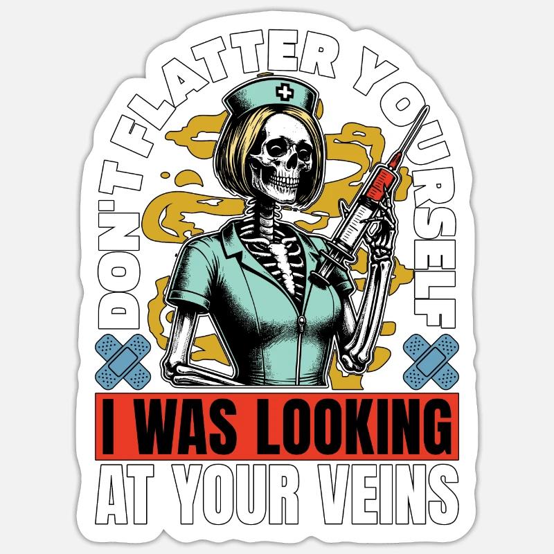 Nurse Practitioner Don't Flatter Nursing Assistant Sticker Größe S (10 x 10 cm)