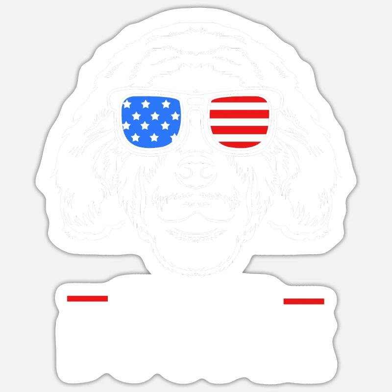 Goldendoodle - Sticker Größe S (10 x 10 cm) - Mattweiß