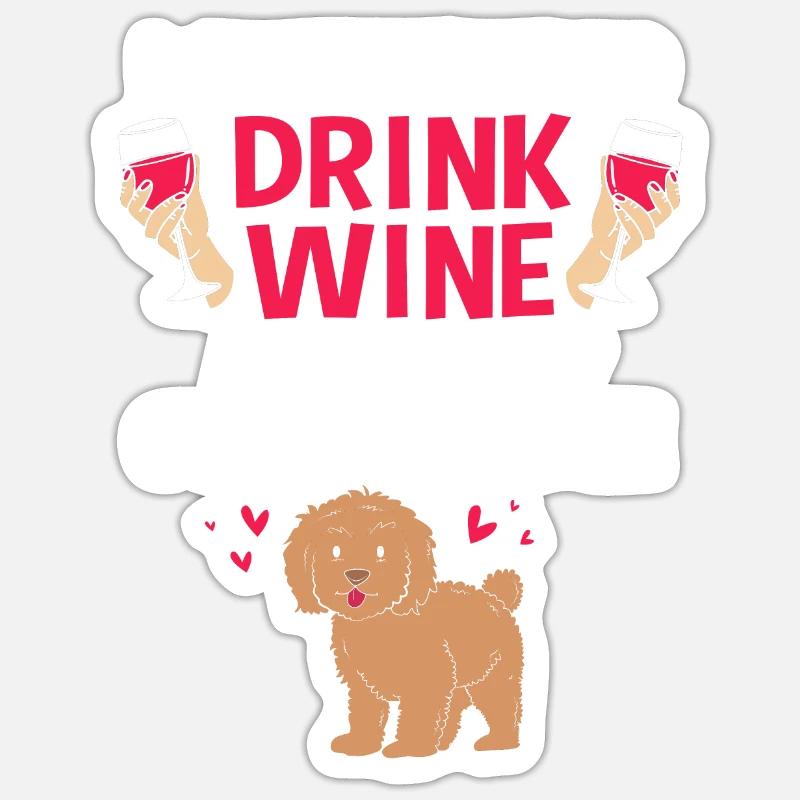 Goldendoodle - Sticker taille S (10 x 10 cm) - blanc mat