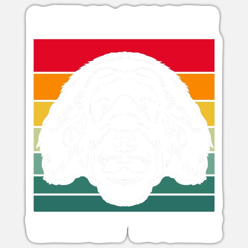 Goldendoodle - Sticker taille S (10 x 10 cm) - blanc mat