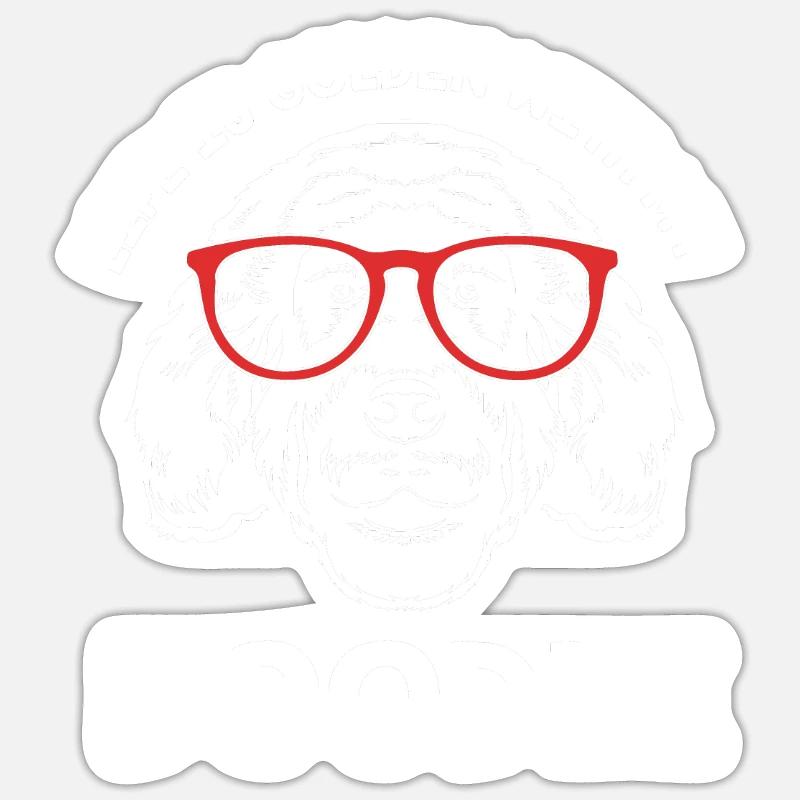Goldendoodle - Sticker taille S (10 x 10 cm) - blanc mat