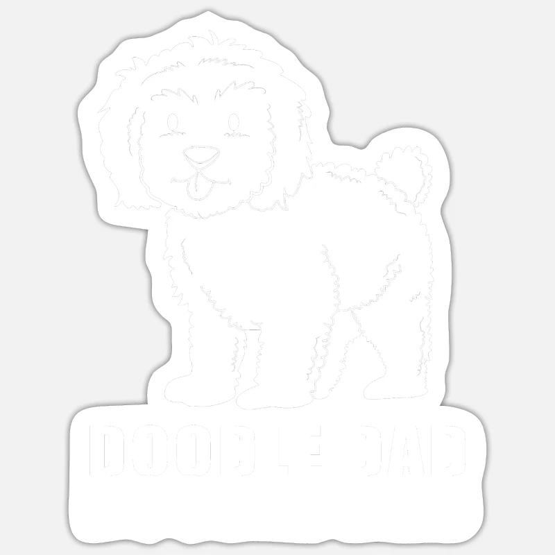 Goldendoodle - Sticker taille S (10 x 10 cm) - blanc mat