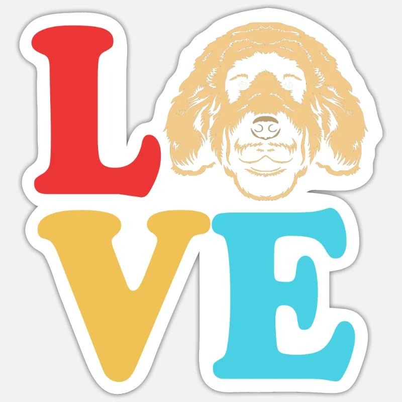 Goldendoodle - Sticker taille S (10 x 10 cm) - blanc mat