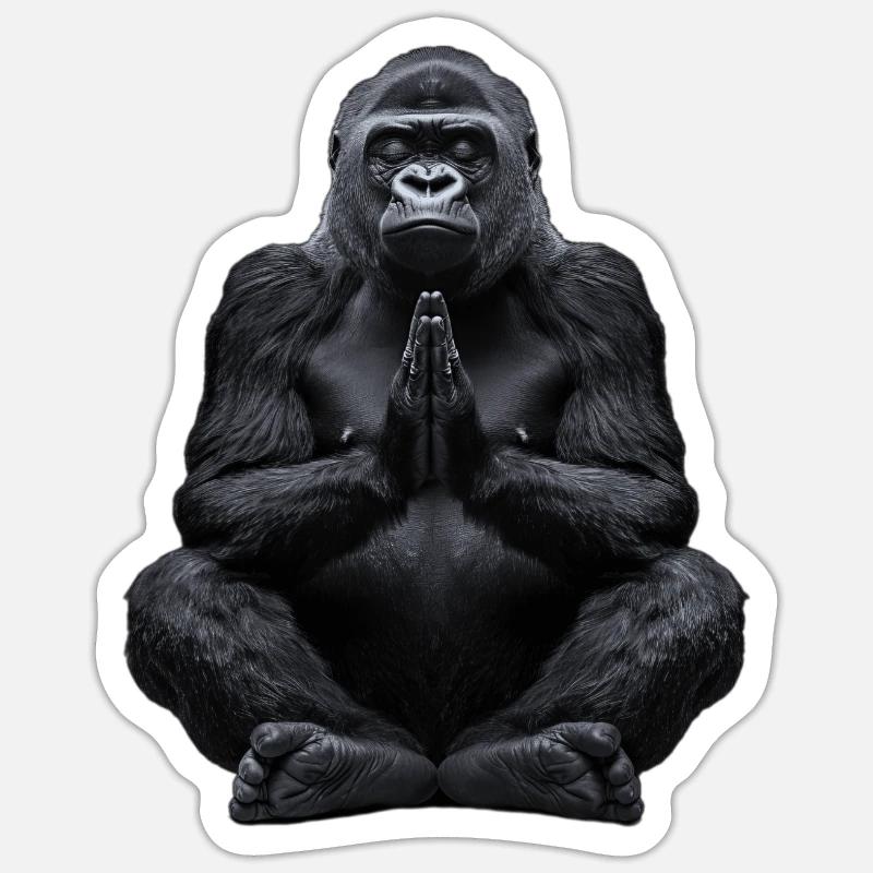 Gorille - Sticker taille S (10 x 10 cm) - blanc mat