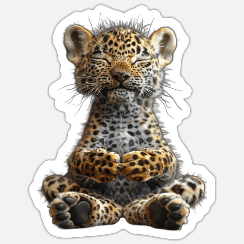 Leopard - Sticker Größe S (10 x 10 cm) - Mattweiß