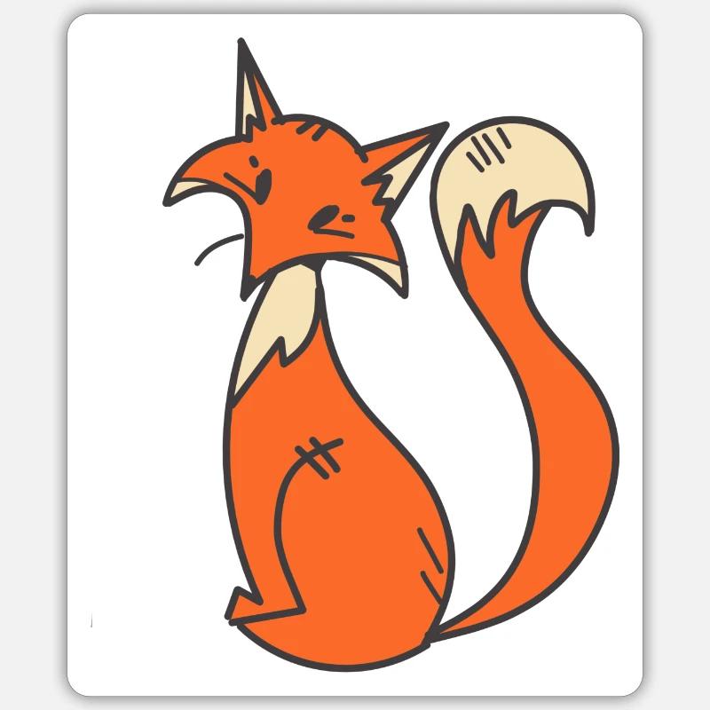 Conception de renard - Sticker taille S (10 x 10 cm) - blanc mat