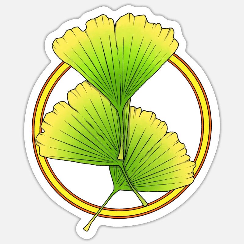 Gingko - Sticker taille S (10 x 10 cm) - blanc mat