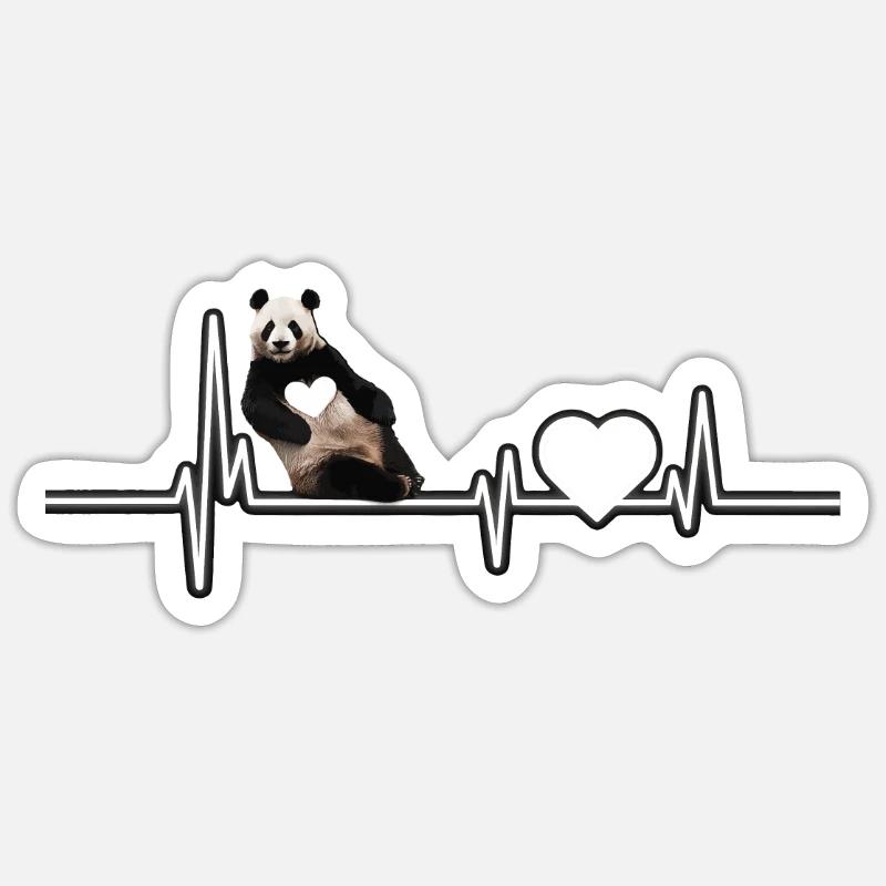 Panda - Sticker Größe S (10 x 10 cm) - Mattweiß