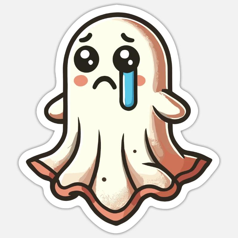 Sad Ghost Cute Weeping Ghosts Sticker size S (10 x 10 cm)