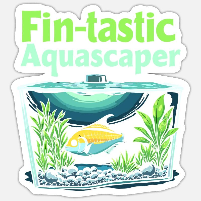 Passionné d’aquascaping Jardinage sous-marin - Sticker taille S (10 x 10 cm) - blanc mat