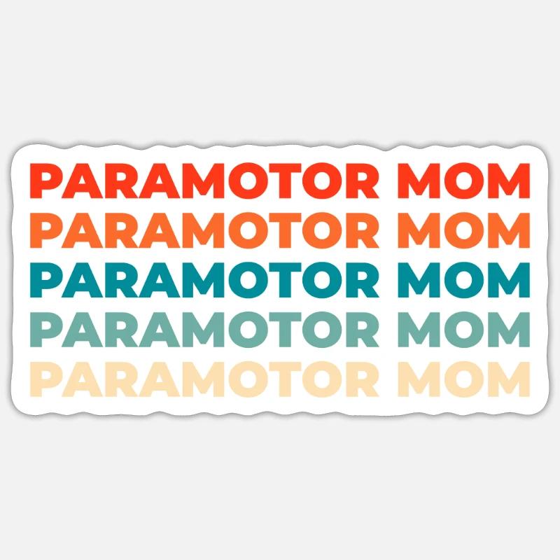 Paramotor Gleitschirmfliegen - Sticker Größe S (10 x 10 cm) - Mattweiß