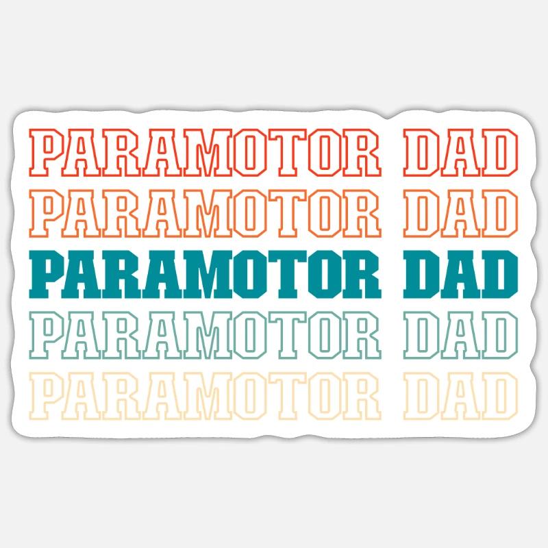 Paramotor Gleitschirmfliegen - Sticker Größe S (10 x 10 cm) - Mattweiß