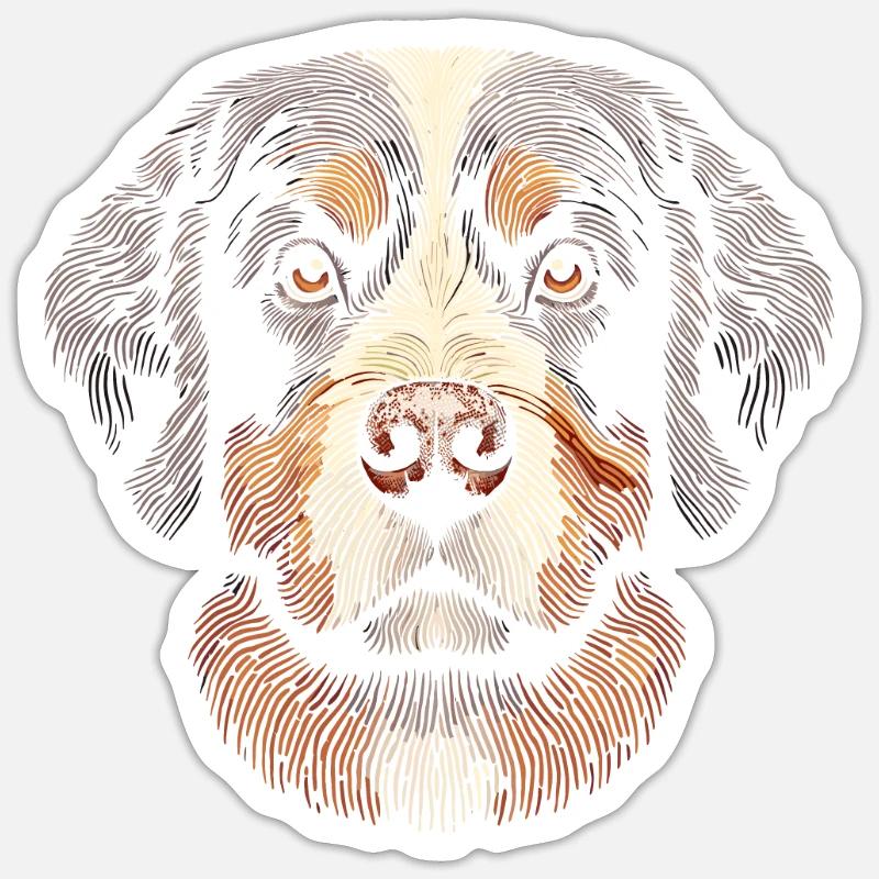 Empreinte digitale de bouvier bernois - Sticker taille S (10 x 10 cm) - blanc mat