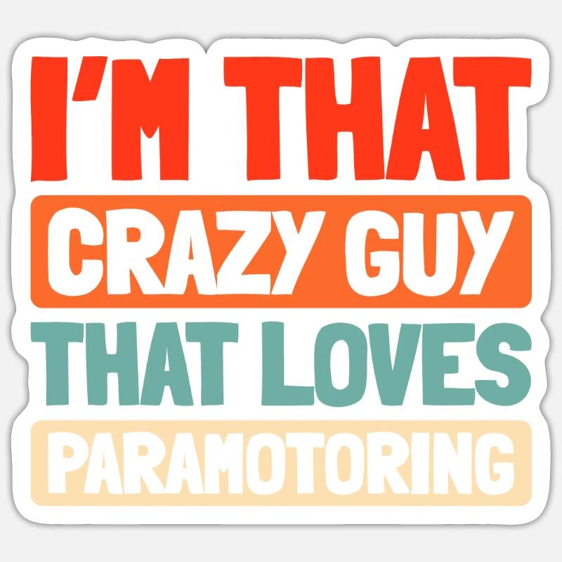 Paramoteur parapente - Sticker taille S (10 x 10 cm) - blanc mat