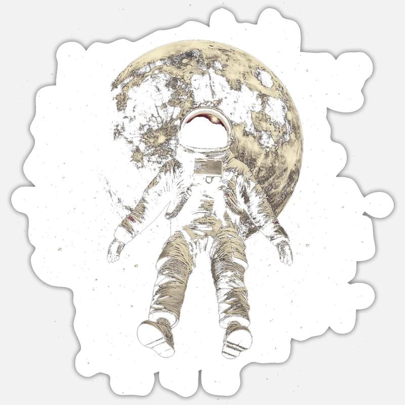 Astronaut Space Floating Moon Sticker size S (10 x 10 cm)