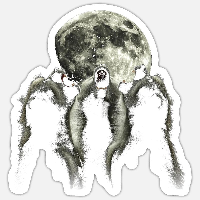 Baboon Monkey Howling Moon Sticker size S (10 x 10 cm)