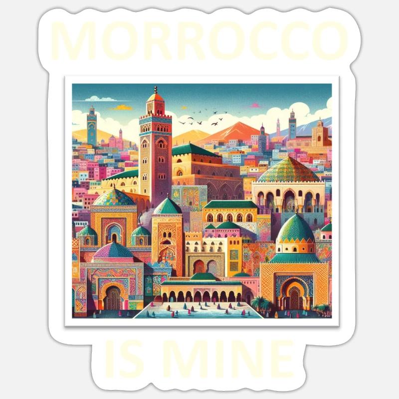 MAROC VIBES 2 - Sticker taille S (10 x 10 cm) - blanc mat