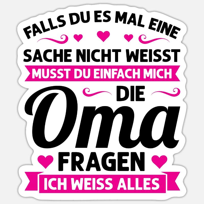 Oma Mutter Tag Omi Geschenk Sticker Größe S (10 x 10 cm)