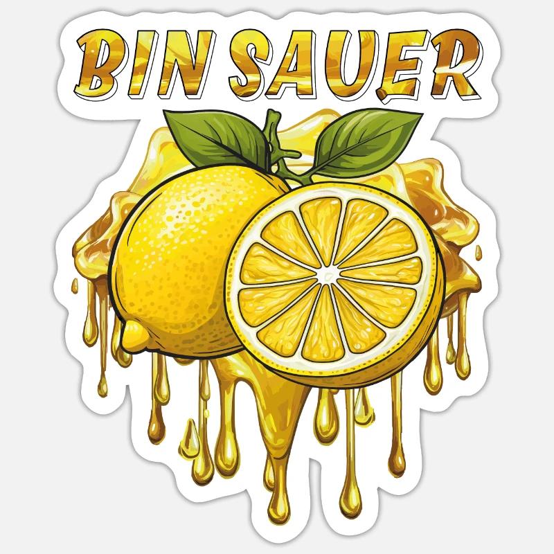 ZITRONE BIN SAUER Sticker Größe S (10 x 10 cm)