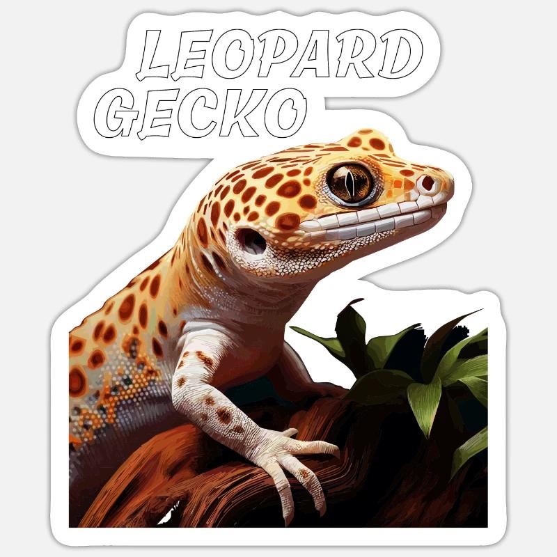 LEOPARD GECKO - Sticker size S (10 x 10 cm) - white matte