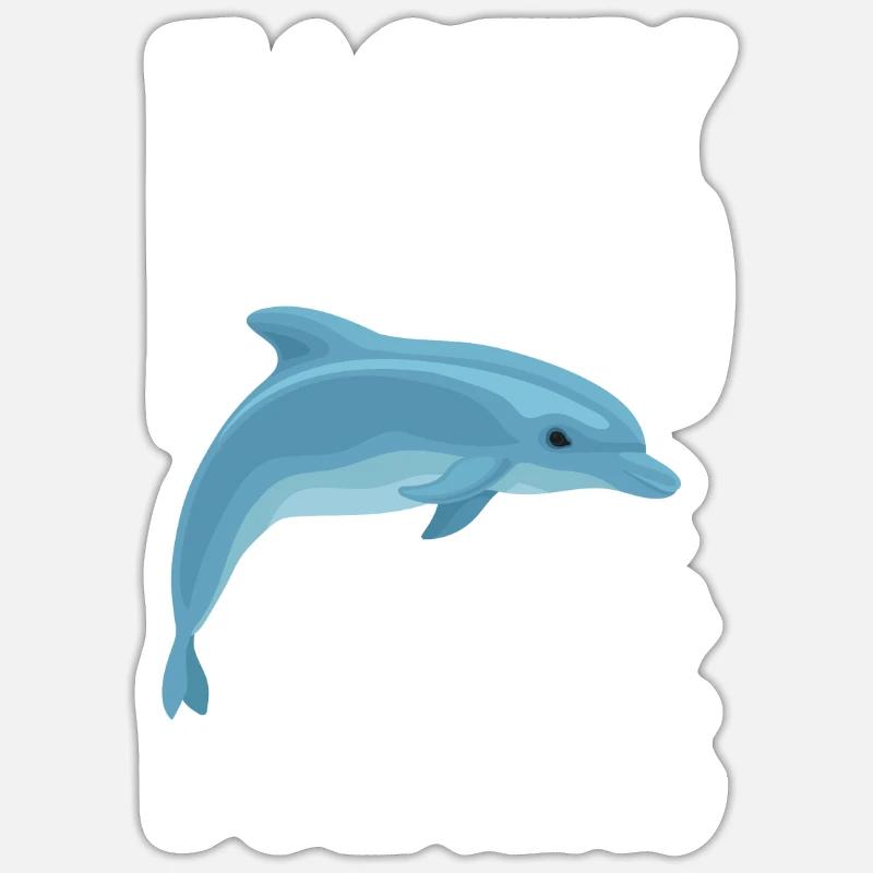 Easily distracted by dolphins - Sticker size S (10 x 10 cm) - white matte