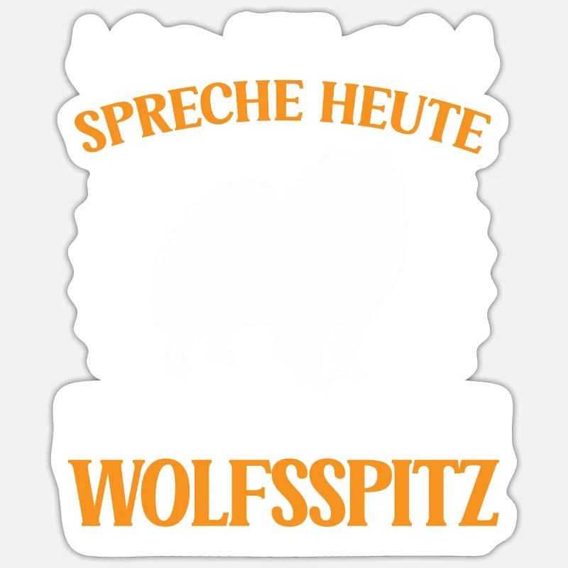 Wolfsspitz Spreche nur mit Keeshond - Sticker Größe S (10 x 10 cm) - Mattweiß