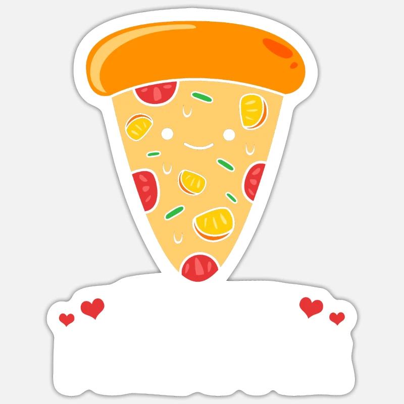 Pizza Hawaï Pizza Ananas - Sticker taille S (10 x 10 cm) - blanc mat